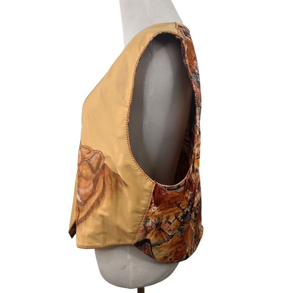 Chaco Canyon Hohokam Tucson AZ Native American Mountain Lion Reversible Vest - Picture 4 of 11